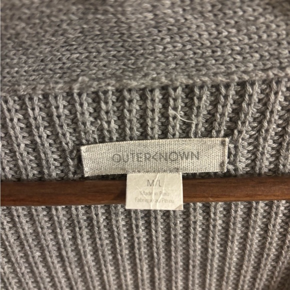 Outerknown Grey Oversized Women's Cabin Cardigan Cotton Baby Alpaca Blend - Picture 2 of 5